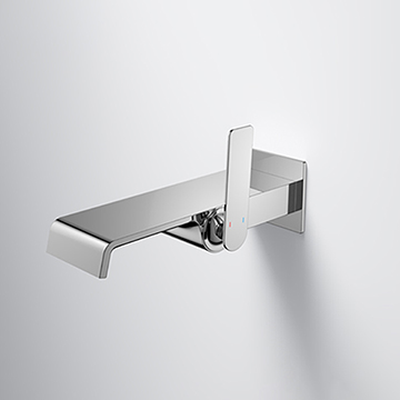 Flova Stream 1-Hole Bath Filler Tap with Concealed SmartBOX - Flat Handle - Wall Mounted