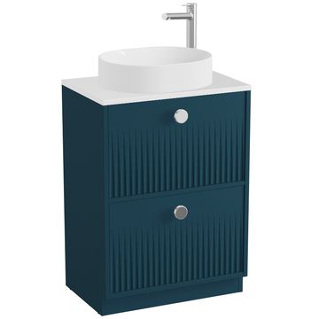 Vado Safari Semi-Fluted Floorstanding Countertop Vanity Unit - 2 Drawer - 800mm High