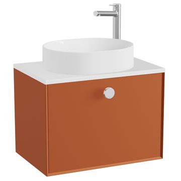 Vado Safari Contemporary Wall Hung Countertop Vanity Unit - 1 Drawer - 415mm High