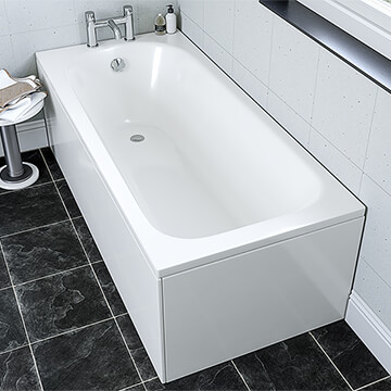 Joseph Miles Ulric Steel Single End 2 Taphole Bath With Leg Set