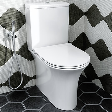 Joseph Miles Deia Rimless Close Coupled WC Pan with Cistern and Soft Close Seat - Closed Back - Image