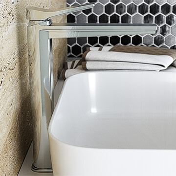 JTP HIX Deck Mounted Tall Basin Mixer Tap