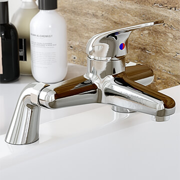 Joseph Miles Evelyn Deck Mounted 2 TH Chrome Bath Mixer Tap