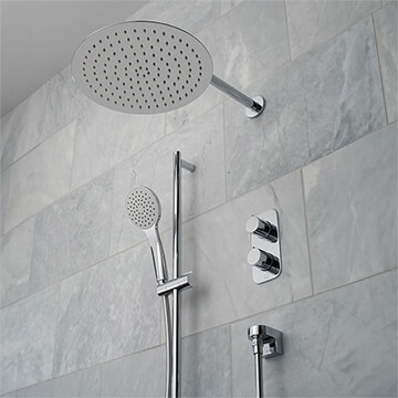Vado Tablet Altitude Chrome Concealed Mixer Valve with Shower Head and Slide Rail Kit