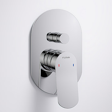Flova Ascend Concealed Manual Shower Valve with Diverter and SmartBOX - Oval Trim