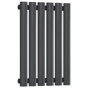 Joseph Miles Alura Anthracite Tubular Column Radiator - Mild Steel - Single Panel - 600mm High