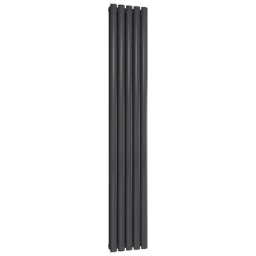 Joseph Miles Alura Anthracite Tubular Column Radiator - Mild Steel - Double Panel - 1800mm High