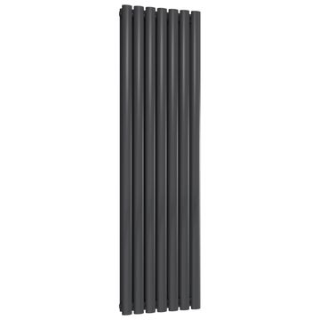 Joseph Miles Alura Anthracite Tubular Column Radiator - Mild Steel - Double Panel - 1600mm High