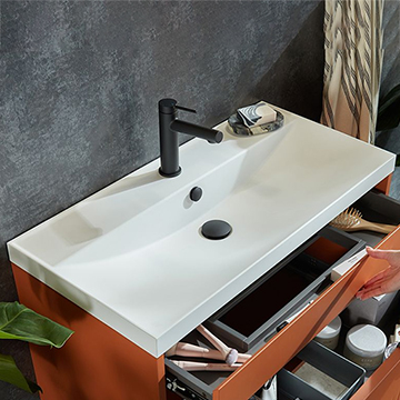 Vado Safari 1 Taphole Arctic White Inset Vanity Basin with Overflow