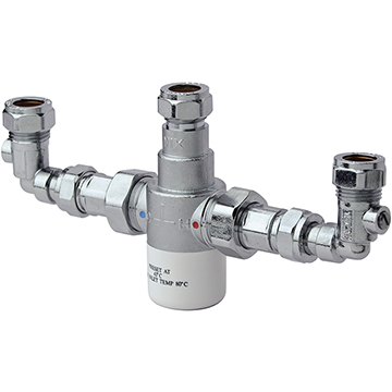Bristan Gummers 15mm Thermostatic Mixing Valve with Isolation Elbows - Chrome
