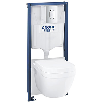 Grohe Rapid SL 5-In-1 Frame Set with WC Pan and Soft Close Seat