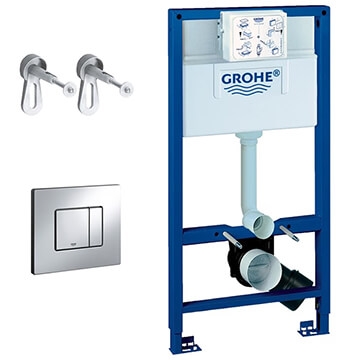 Grohe Rapid SL 3-In-1 Frame Set with Dual Flush Cistern and Flush Plate