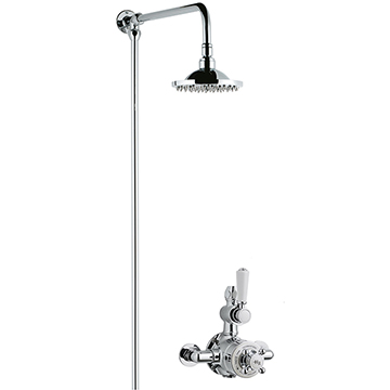 Nuie Traditional Exposed Thermostatic Valve with Rigid Riser Shower Kit