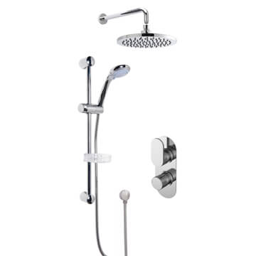 Nuie Binsey Concealed Thermostatic Shower Valve with Shower Kit And Fixed Round Head