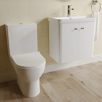 Nuie Deco Contemporary Wall Hung Cloakroom Suite - FUZRC004