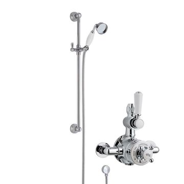 Nuie Traditional Exposed Thermostatic Mixer Shower with Slide Rail Kit