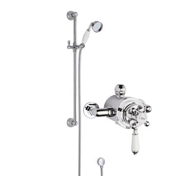 Nuie Traditional Slide Rail Kit with Topaz Exposed Thermostatic Shower Valve
