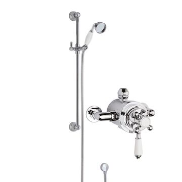 Nuie Traditional Slide Rail Kit with Victorian Exposed Thermostatic Shower Valve