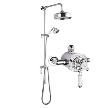 Nuie Traditional Rigid Riser Kit with Topaz Exposed Thermostatic Shower Valve