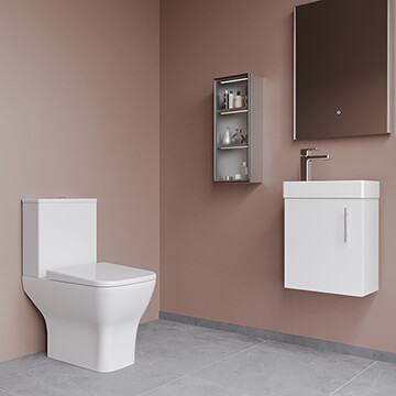 Nuie Deco Contemporary Wall Mounted Vanity Unit with Toilet Pack