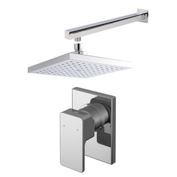 Nuie Windon Square Manual Concealed Valve with Shower Head and Arm - SBS27MV1