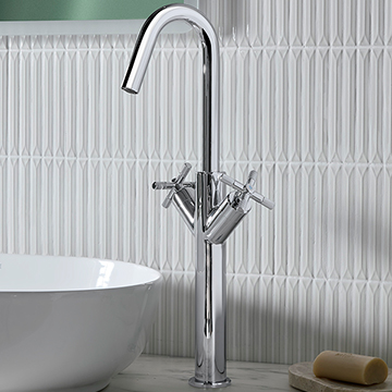 Bristan Altum Tall Basin Mixer Tap with Clicker Waste - Deck Mounted - 450mm High