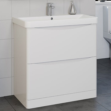 Kartell K-Vit Arc Contemporary Floorstanding Vanity Unit - Handle-Less - 2 Drawer