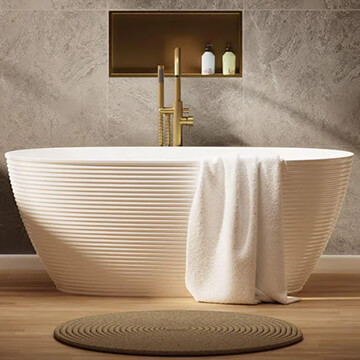 Crosswater Auriga Fluted Freestanding Acrylic Bath