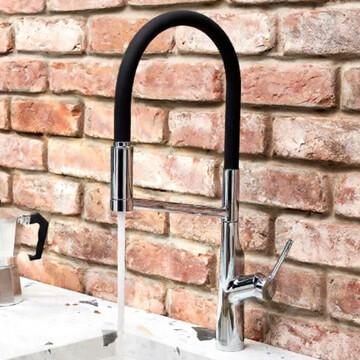 Clearwater Alasia Semi-Pro Pull Out Kitchen Sink Tap with Detachable Swivel Spout - Stick Handle