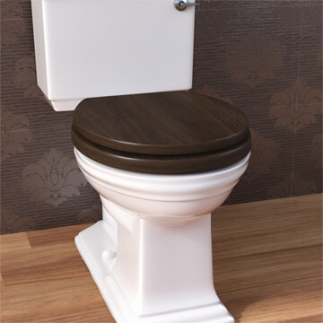 Silverdale Luxury Wooden Toilet Seat with Incalux Hinges - 370 x 415mm - Ex Display