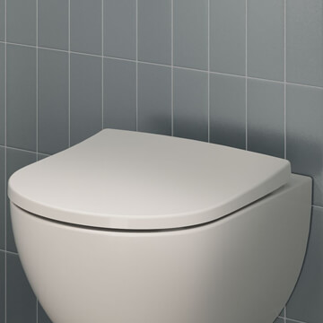 Geberit Aniara Duroplast White Toilet Seat with Overlapping Lid - Narrow Design