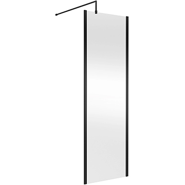 Nuie Semi-Frameless Wetroom Shower Screens with Support Bar - 1950mm High