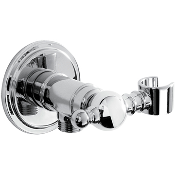 Bristan Traditional Chrome Wall Outlet and Handset Bracket - Round or Square