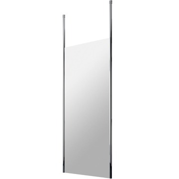 Nuie Walk-In Wetroom Shower Screen with Ceiling Poles - Aluminium Frame - Reversible