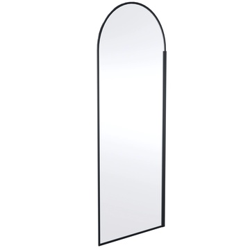 Nuie Arched Matt Black Semi-Frameless Wetroom Shower Screen - Aluminium Profile - Reversible
