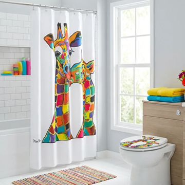 Croydex Francie And Josie White Textile Shower Curtain