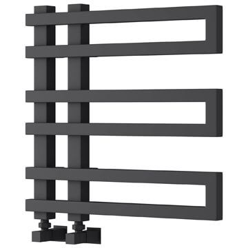 Reina Pietra Designer Flat Anthracite Towel Rail - 530mm Wide - Mild Steel