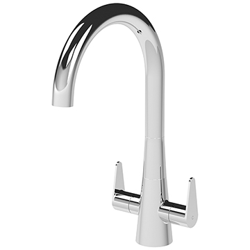 Nuie Samir 398mm High Mono Two Lever Kitchen Mixer Tap - KSA305DL