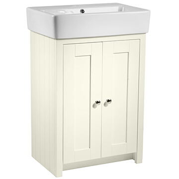 Tavistock Lansdown Freestanding Solid Wood Frame Traditional Linen White Vanity Unit