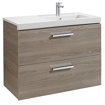 Roca Prisma Unik Textured Ash 2 Drawer Base Unit 900 x 667mm - Image