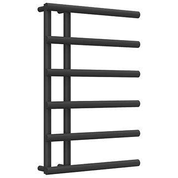 Reina Matera Designer Anthracite Towel Rail with Round Tubes 500mm Wide - Steel