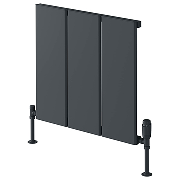 Reina Larga Horizontal Flat Panel Anthracite Radiator 600mm High - Aluminium
