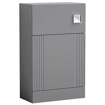 Nuie Deco Fluted Back-To-Wall Satin Grey WC Unit - 500 x 810mm