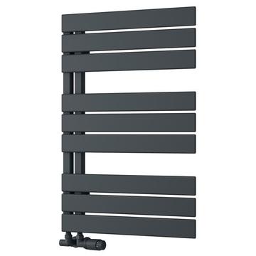 Reina Pettino Flat Bars Designer Anthracite Heated Towel Rail - 550mm Wide - Mild Steel