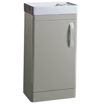 Tavistock Compass Gloss Light Grey Cloakroom Unit with Basin and Handles - 455 x 780mm