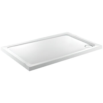 Just Trays JTFusion White Rectangular Flat Top Shower Tray With Waste