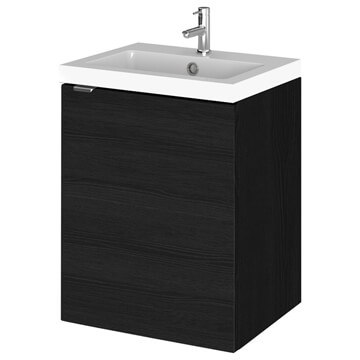 Hudson Reed Fusion Wall Hung Charcoal Black Small Vanity Unit with Sink - 405 x 576mm