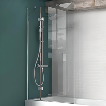 Kudos Inspire 950 x 1500mm Two Panel Outswing Chrome Bath Screen