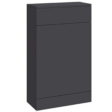 Joseph Miles Lili Contemporary Matt Grey Back-To-Wall Toilet Cabinet - 500 x 810mm