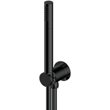 RAK Brass Round Matt Black Shower Handset Kit - Single Spray Mode